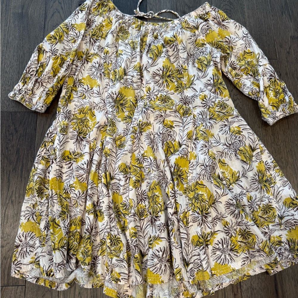 Daily Practice by Anthropologie Plunging Back Dress Floral Size XS Oversized